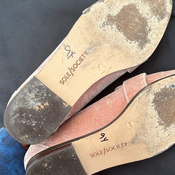 Sole Society Pink Velvet Loafers - Picture 8 of 9